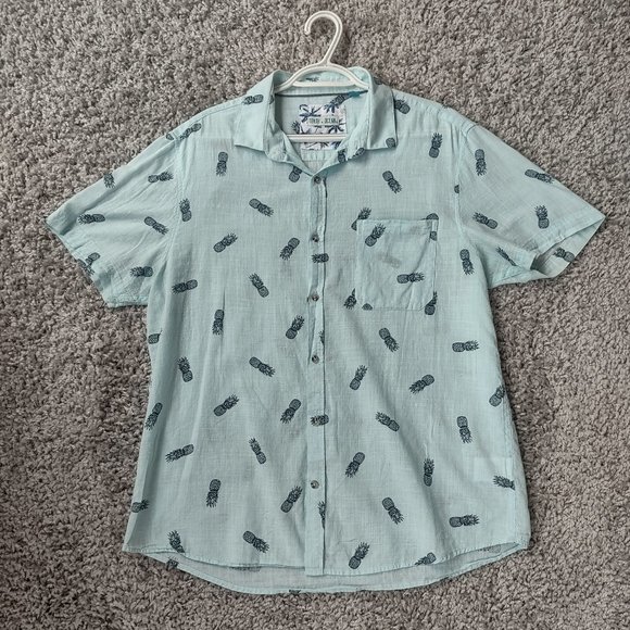 Tenth Ocean Mens Casual Button Down Short Sleeve Shirt - Picture 1 of 7